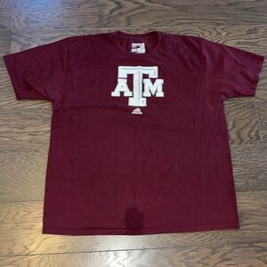 Adidas Texas A & M Aggies “Go To” Red Maroon Cotton T Shirt 2XL / XL
